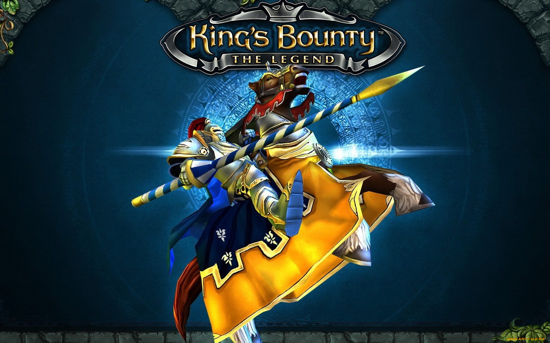 Обои Видео Игры King`s Bounty: The Legend, обои для рабочего стола,  фотографии видео игры, king`s bounty, the legend, копье, конь, рыцарь Обои  для рабочего стола, скачать обои картинки заставки на рабочий стол.